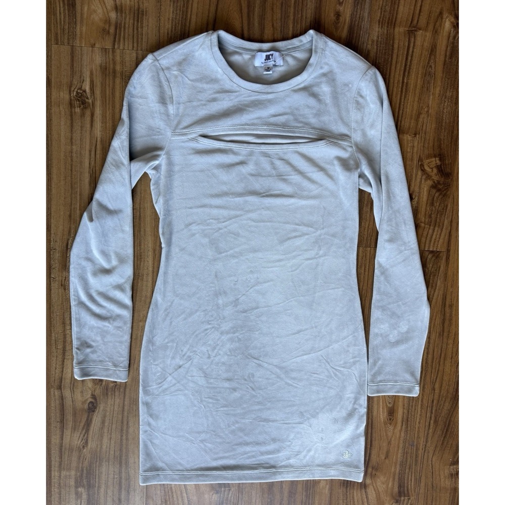 Juicy Couture Gray/Silver Velour Cutout Bodycon Mini Dress‎ Size Medium